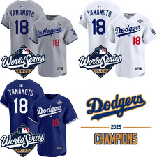 NWT Men's Dodgers #18 Yoshinobu Yamamoto 2025 World Series Stitched Jersey picture