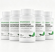 5 Pack BiOptimizers Magnesium Breakthrough 60 Capsules 7 Forms Vegan Soy-Free picture