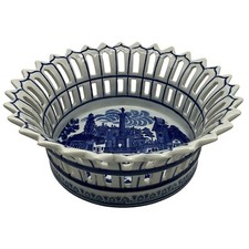 Victoria Ware Reproduction Stoneware Bowl w/Transfer and Hand Painting Collectib picture