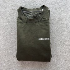 Patagonia Crew Sweatshirt Men's P-6 Logo Organic Large Green Regular picture