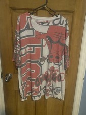 Vintage Chicago Bulls 3XL T-shirt All Over Print Basketball NBA Finals VTG picture