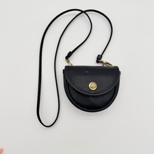 Vintage COACH Mini Crossbody Black Leather Pouch Belt Loops Purse Bag 90’s picture