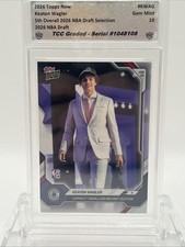 2026 Topps Now NBA Draft Keaton Wagler 5th Pick TCC Graded Gem Mint 10 picture