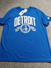 Nike Detroit Lions Mens XL Shirt VTG Bars Logo 1934 NFL Blue Graphic NEW 2 Sided picture
