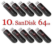 10x SanDisk Cruzer Glide 64GB USB 3.0 Flash Drive - SDCZ600-064G- G35 - Black U picture