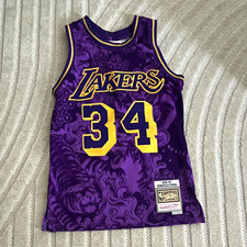 Mitchell & Ness Lakers Shaquille O'Neal #34 Purple/Gold Swingman Jersey S picture