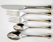 Kirk Stieff Cloisonne Royale Black Art Deco Place Setting Stainless 18/8 picture