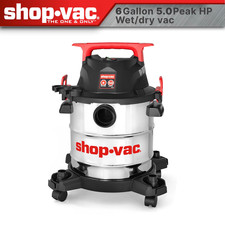 Shop-Vac 6 Gallon 5.0PHP Stainless Steel Wet/Dry Vacuum 1-7/8 picture