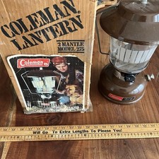 Vintage 1976 Coleman Model 275 710 Brown Lantern Picket Fence Globe Made USA picture