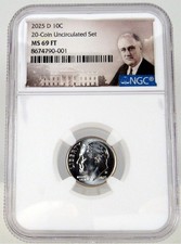 2025 D Roosevelt Dime 10c NGC MS 69 FT Full Torch FROM COIN SET TOP POP 1 0F 12 picture