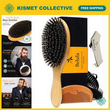 100% Boar Bristle Hair Brush Set for Men - Ideal for Thin, Normal & Short Hair picture