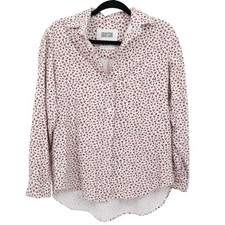 Grayson The Hero Flannel Top Womens 2 White Bloomcore Boho Granny Elevated Basic picture