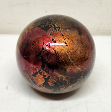 Pier One; Polished Red Black Gold Sphere Decorative Collectible Display Piece picture