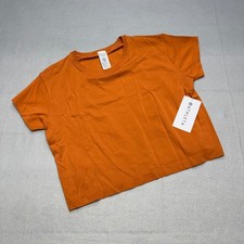 NWT Athleta Relaxed Tee Womens Medium Orange Short Sleeve Wicking Crop NEW picture
