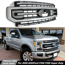 Iconic Silver Front Upper Grille Assembly For 2020-2022 Ford F250 F350 Platinum picture