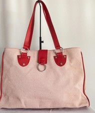 Maurizio Taiuti Bag Leather Blush pink with red leather trim Sz OS picture