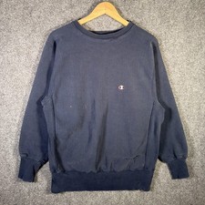 Vintage Champion Reverse Weave Sweatshirt Mens Large Navy 90s USA Logo Basic picture