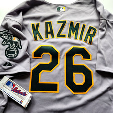 Vtg OAKLAND A's SCOTT KAZMIR Jersey Size 56 3XL Stitched #26 Road Gray ATHLETICS picture