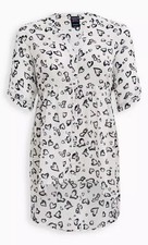 Torrid Barbie Lexie White Hearts Hi-Lo Babydoll Tunic Top Women’s Plus Size 2X picture