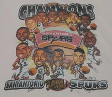 Vintage San Antonio Spurs 1999 NBA Championship Caricature T-shirt AN70635 picture