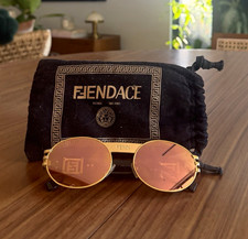 Fendi x Versace Fendace Oval Sunglasses Gold Frame Pink Mirrored Lenses picture