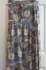 New Promesa Boho Midi Tiered Maxi Skirt Floral Women’s Size Large Elastic Waist picture