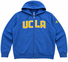 Adidas UCLA Bruins Full Zip Hoodie Men’s 2XL Blue Gold Embroidered Spellout picture