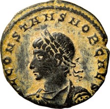 VERY ATTRACTIVE Constans, Caesar (333-337 AD). Kyzikos AE Follis Gloria CONSIA picture