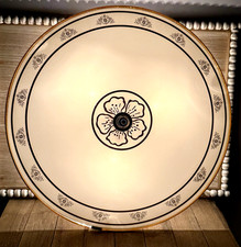 VTG MCM Hollywood Regency White Gold Metallic Glass Flower Ceiling Light Fixture picture
