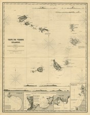 Antique Print-SEA CHART-CABO-CAPE VERDE-ARCHIPELAGO-ATLANTIC-Wilson-1885 picture