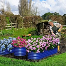 OLLE 4-STYLE MODULAR GALVANIZED RAISED GARDEN BEDS - BLUE picture