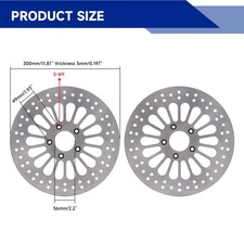 Pack Of 2 11.8IN Front Brake Rotors For H Arley Touring Road King Electra Glide picture