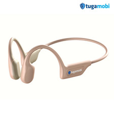🔥NEW👍 Beige Bone Conduction Headphone Lightweight Open-Ear Wireless Bluetooth picture