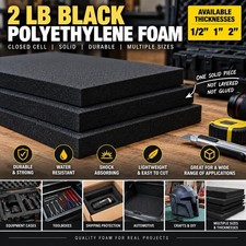 2 LB Black Polyethylene Foam Sheet Closed Cell – Tool Box Case Insert – ETHAFOAM picture