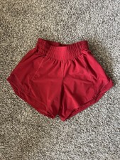 Lululemon Women’s Red Hotty Hot Shorts Juniors 0 Drawstring Lined picture
