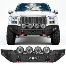 GNG Steel Front Bumper w/Round LED Lights Fits 2017-2020 Ford F-150 SVT Raptor picture