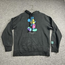 Disney Neff Mickey Mouse Hoodie Men's Large Black Pullover Graphic Print Fleece picture