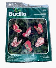 VTG Bucilla 82117 Christmas Heirloom Yuletide Butterflies New Old Stock picture