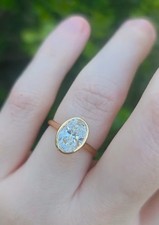 18K 2 CT Lab Grown Diamond Solitaire Ring NEW picture