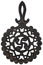 Vintage 1952 J.Z.H. Cast Iron Trivet Teardrop Heart Design John Zimmerman picture