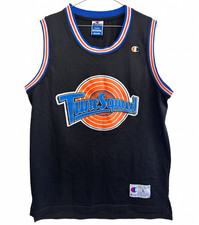 Vintage 1996 Champion Space Jam Tune Squad Tweety 1/3 Jersey Black L Korea picture