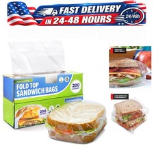 Stock Your Home Clear Fold Top Sandwich Bags Bulk Disposable Food Storage picture