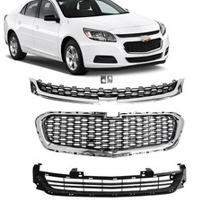 Fits 2014-2016 Chevrolet Malibu Grill Front Upper/Center/Lower Grille Chrome Set picture