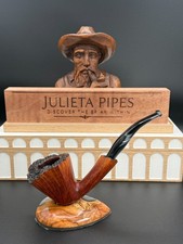 Tim West Handmade Large Freehand Plateau Briar Estate Pipe Acrylic Stem USA picture