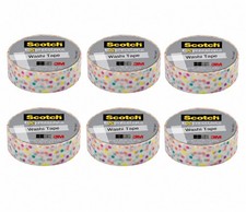 Scotch Expressions Washi Tape Polka Dot 0.59 IN X 393 IN (10.9YD)lot of 6 rolls. picture