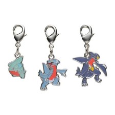 Pokemon Center Original Metal Charm Gible Gabite Garchomp #443-445 Set picture