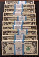 Pack of 10 x $1 New USA Bills Uncirculated Consecutive Serial # Crisp One Dollar picture
