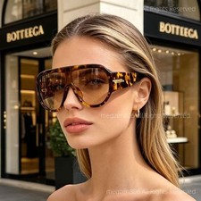Bottega Veneta BV1345S Sunglasses Women Oversized Amber Tortoiseshell Authentic picture