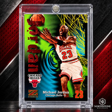 Michael Jordan Card 90’S PREMIUM HOLO FOIL SP INSERT AUTHENTIC BULLS JERSEY #23 picture