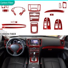 42Pcs Infiniti G37 2-door coupe red carbon fibre full interior trim kit 2010-13 picture